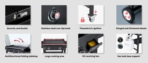 Foldable Propane Griddles – High BTU Outdoor Gas Griddle & Camping Stove Setup, SKU: 9215361