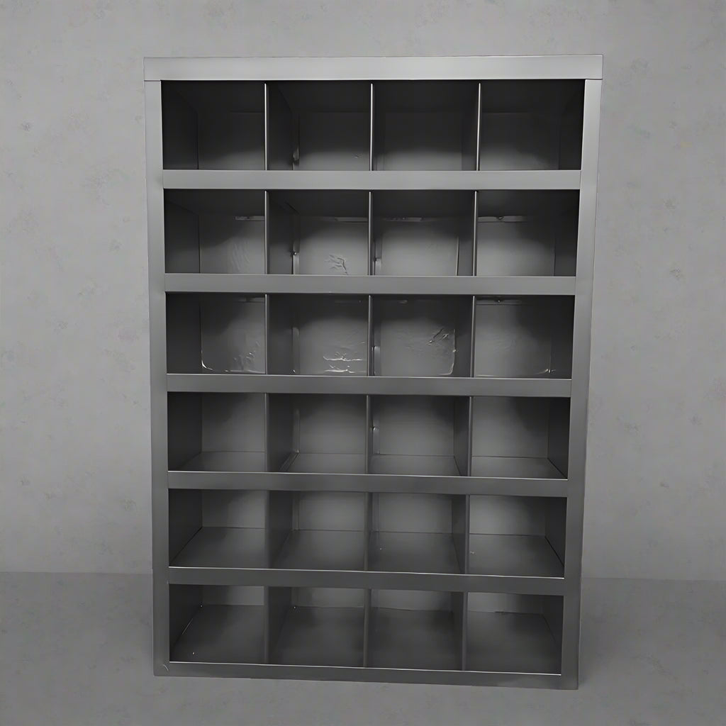 Metal Bolt Bin Organizer Cabinet – 24, 40, 72 & 96-Hole Steel Parts Storage for Garage, Workshop, or Industrial Use