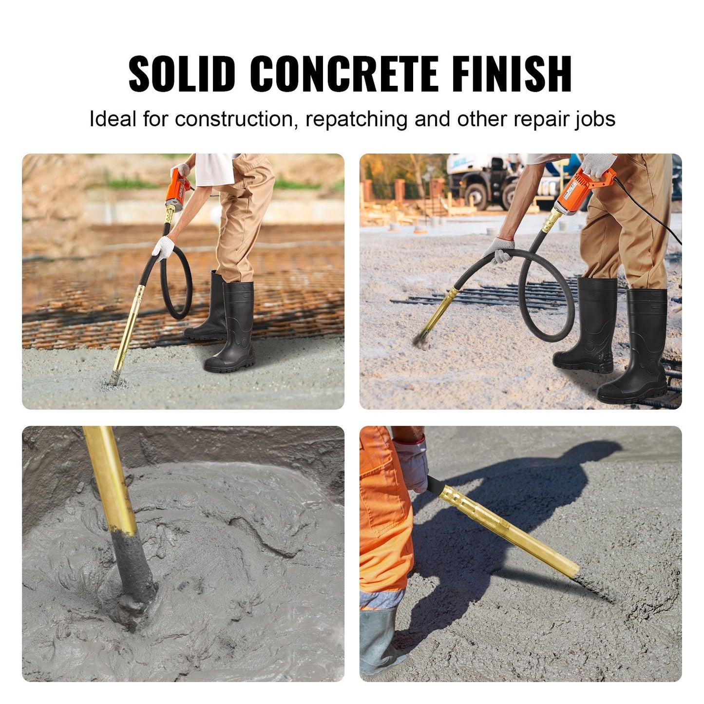 800W Handheld Concrete Vibrator – Electric Cement Bubble Remover Tool | 4256304