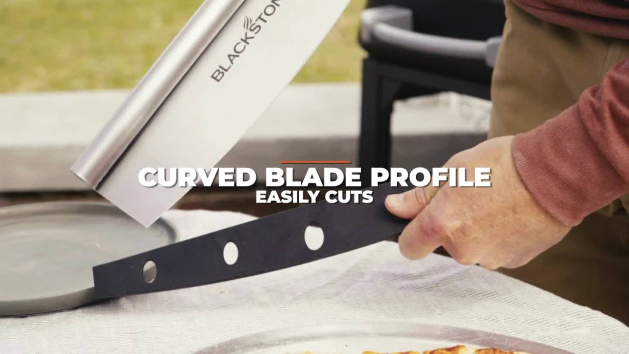 Stainless Steel Pizza Cutter Rocker Blade with Protective Cover – Commercial Kitchen Tool | SKU: PZ1003