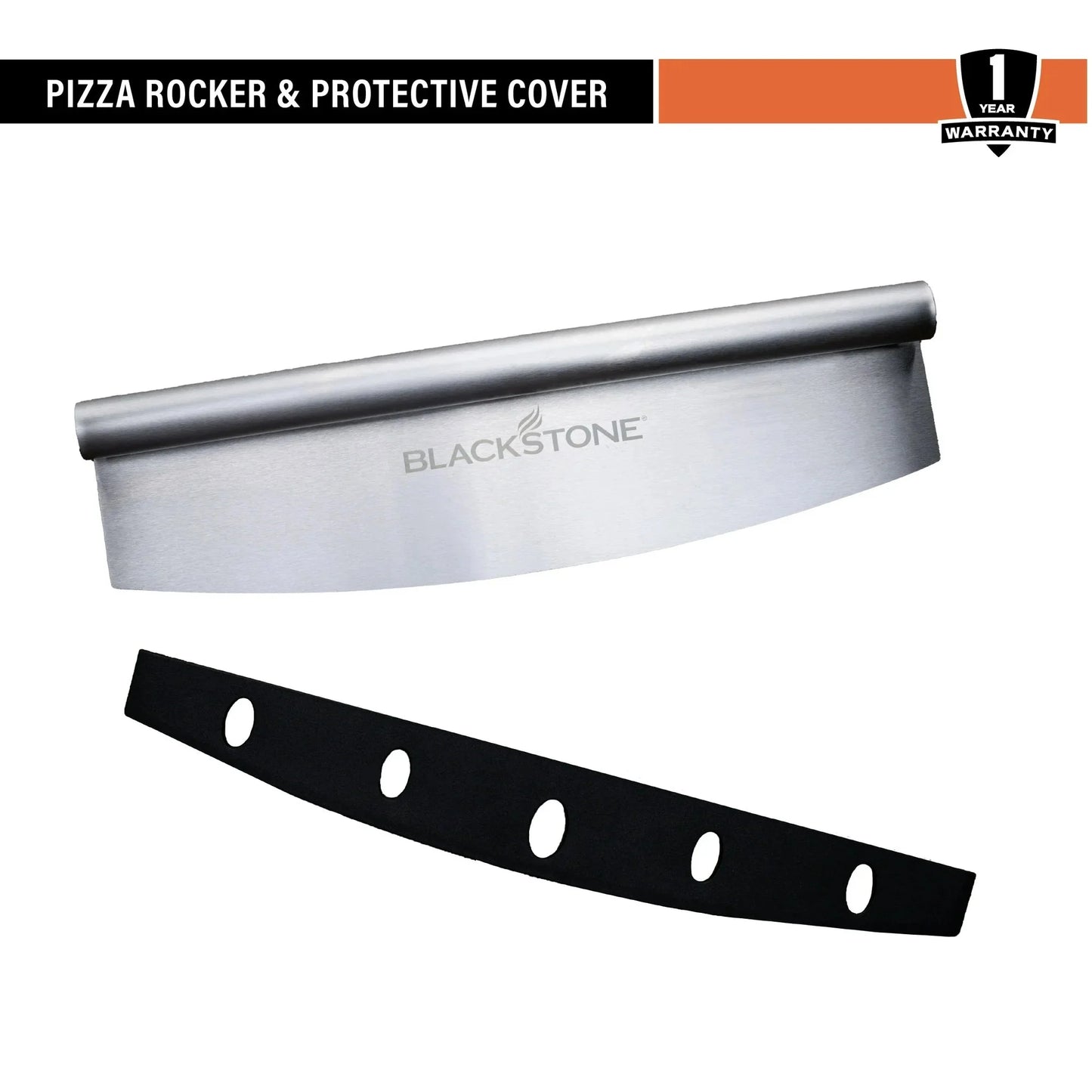 Stainless Steel Pizza Cutter Rocker Blade with Protective Cover – Commercial Kitchen Tool | SKU: PZ1003