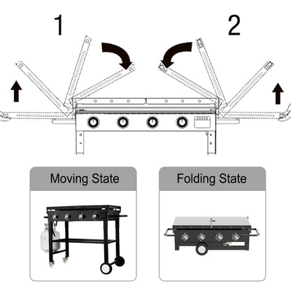Foldable Propane Griddles – High BTU Outdoor Gas Griddle & Camping Stove Setup, SKU: 9215361
