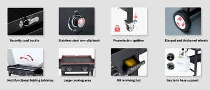 Foldable Propane Griddles – High BTU Outdoor Gas Griddle & Camping Stove Setup, SKU: 9215361